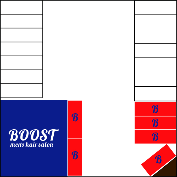 敷地内駐車場案内図 | 浜松市の本格派メンズヘアサロン