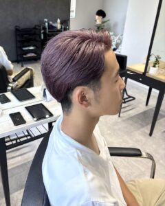 ハイトーンパープル×ハーフアップ | BOOST men's hair salon | 浜松市の本格派メンズヘアサロン